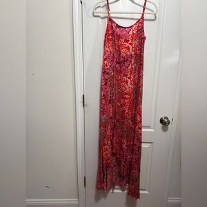 Intimately Free People Forever Yours Smocked Slip Dress Red Floral Boho Womens M